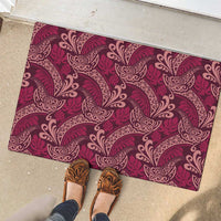 Sweet Pink Monstera Rubber Doormat Polynesian Tribal Pattern - Polynesian Pride