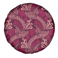Sweet Pink Monstera Spare Tire Cover Polynesian Tribal Pattern - Polynesian Pride