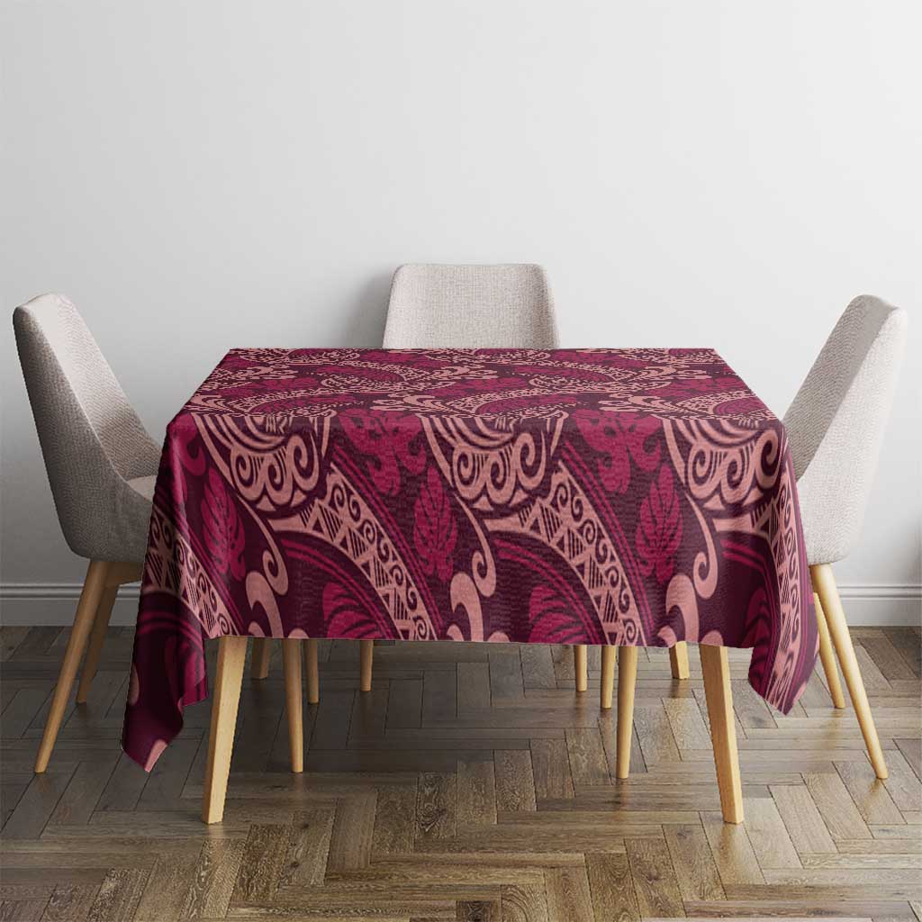 Sweet Pink Monstera Tablecloth Polynesian Tribal Pattern - Polynesian Pride