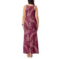 Sweet Pink Monstera Tank Maxi Dress Polynesian Tribal Pattern - Polynesian Pride