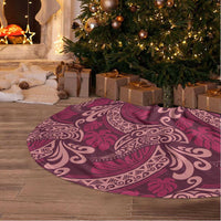 Sweet Pink Monstera Tree Skirt Polynesian Tribal Pattern - Polynesian Pride