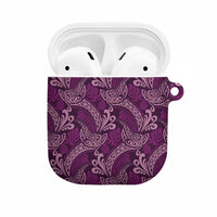 Royal Purple Monstera AirPods Case Polynesian Tribal Pattern - Polynesian Pride