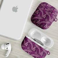 Royal Purple Monstera AirPods Case Polynesian Tribal Pattern - Polynesian Pride