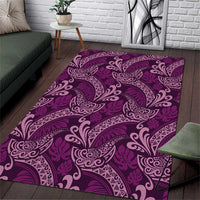 Royal Purple Monstera Area Rug Polynesian Tribal Pattern - Polynesian Pride