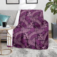 Royal Purple Monstera Blanket Polynesian Tribal Pattern - Polynesian Pride