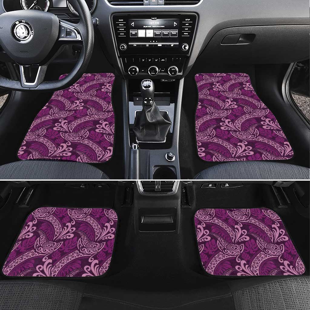 Royal Purple Monstera Car Mats Polynesian Tribal Pattern - Polynesian Pride