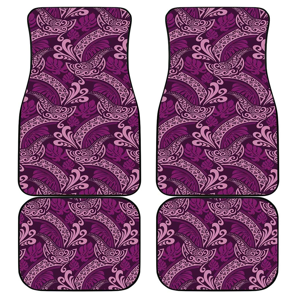 Royal Purple Monstera Car Mats Polynesian Tribal Pattern - Polynesian Pride
