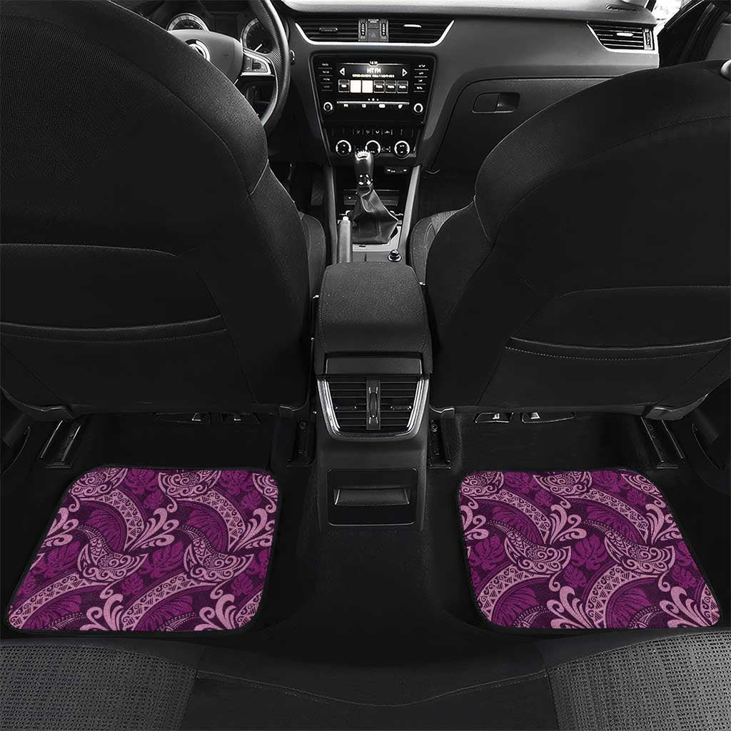 Royal Purple Monstera Car Mats Polynesian Tribal Pattern - Polynesian Pride