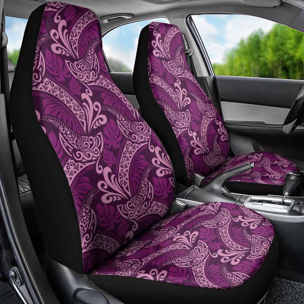 Royal Purple Monstera Car Seat Cover Polynesian Tribal Pattern - Polynesian Pride