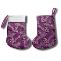 Royal Purple Monstera Christmas Stocking Polynesian Tribal Pattern - Polynesian Pride