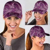 Royal Purple Monstera Classic Cap Polynesian Tribal Pattern - Polynesian Pride