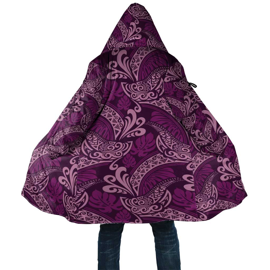 Royal Purple Monstera Cloak Polynesian Tribal Pattern - Polynesian Pride