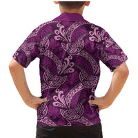 Royal Purple Monstera Family Matching Mermaid Dress and Hawaiian Shirt Polynesian Tribal Pattern - Polynesian Pride