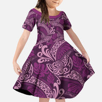 Royal Purple Monstera Family Matching Mermaid Dress and Hawaiian Shirt Polynesian Tribal Pattern - Polynesian Pride