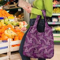 Royal Purple Monstera Grocery Bag Polynesian Tribal Pattern - Polynesian Pride