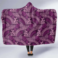 Royal Purple Monstera Hooded Blanket Polynesian Tribal Pattern - Polynesian Pride