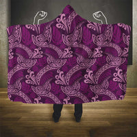 Royal Purple Monstera Hooded Blanket Polynesian Tribal Pattern - Polynesian Pride