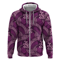 Royal Purple Monstera Hoodie Polynesian Tribal Pattern - Polynesian Pride