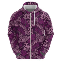 Royal Purple Monstera Hoodie Polynesian Tribal Pattern - Polynesian Pride