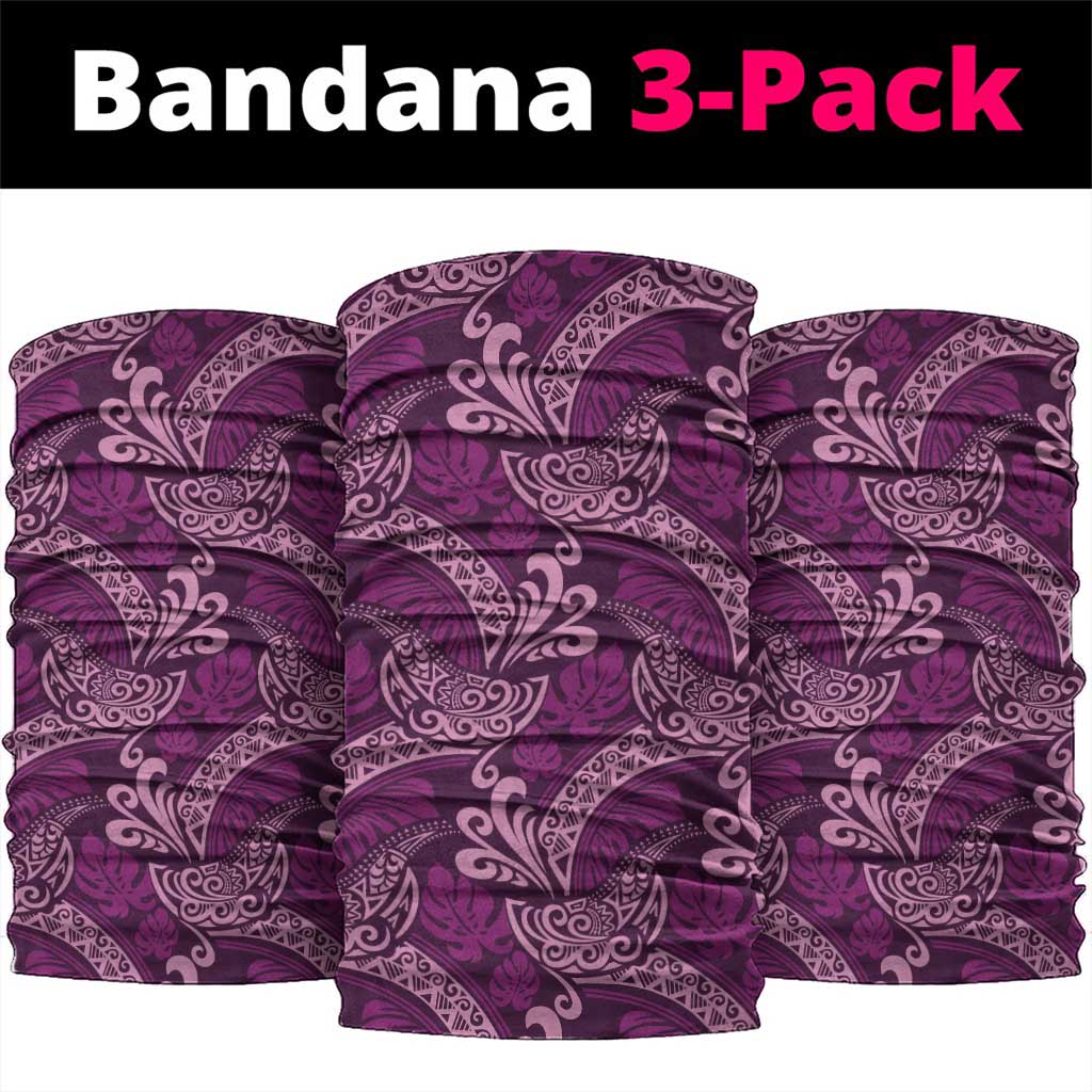 Royal Purple Monstera Neck Gaiter Polynesian Tribal Pattern - Polynesian Pride