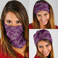 Royal Purple Monstera Neck Gaiter Polynesian Tribal Pattern - Polynesian Pride