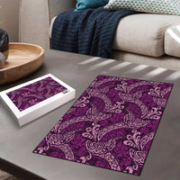 Royal Purple Monstera Puzzle Polynesian Tribal Pattern - Polynesian Pride