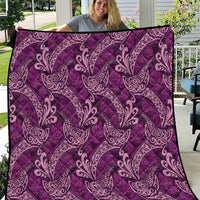 Royal Purple Monstera Quilt Polynesian Tribal Pattern - Polynesian Pride