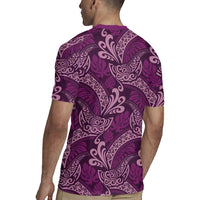 Royal Purple Monstera Rugby Jersey Polynesian Tribal Pattern - Polynesian Pride