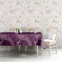 Royal Purple Monstera Tablecloth Polynesian Tribal Pattern - Polynesian Pride