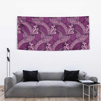 Royal Purple Monstera Tapestry Polynesian Tribal Pattern - Polynesian Pride