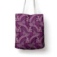 Royal Purple Monstera Tote Bag Polynesian Tribal Pattern - Polynesian Pride