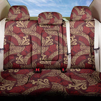 Luxury Red Monstera Back Car Seat Cover Polynesian Tribal Pattern - Polynesian Pride