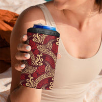 Luxury Red Monstera 4 in 1 Can Cooler Tumbler Polynesian Tribal Pattern - Polynesian Pride