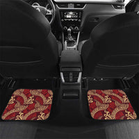 Luxury Red Monstera Car Mats Polynesian Tribal Pattern - Polynesian Pride