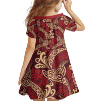Luxury Red Monstera Family Matching Off Shoulder Maxi Dress and Hawaiian Shirt Polynesian Tribal Pattern - Polynesian Pride