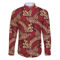 Luxury Red Monstera Family Matching Puletasi and Hawaiian Shirt Polynesian Tribal Pattern - Polynesian Pride