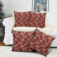 Luxury Red Monstera Pillow Cover Polynesian Tribal Pattern - Polynesian Pride