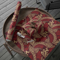 Luxury Red Monstera Wrapping Paper Polynesian Tribal Pattern - Polynesian Pride