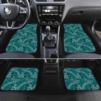Teal Monstera Car Mats Polynesian Tribal Pattern - Polynesian Pride