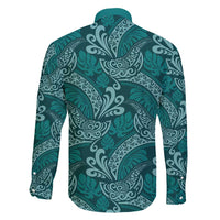 Teal Monstera Family Matching Tank Maxi Dress and Hawaiian Shirt Polynesian Tribal Pattern - Polynesian Pride