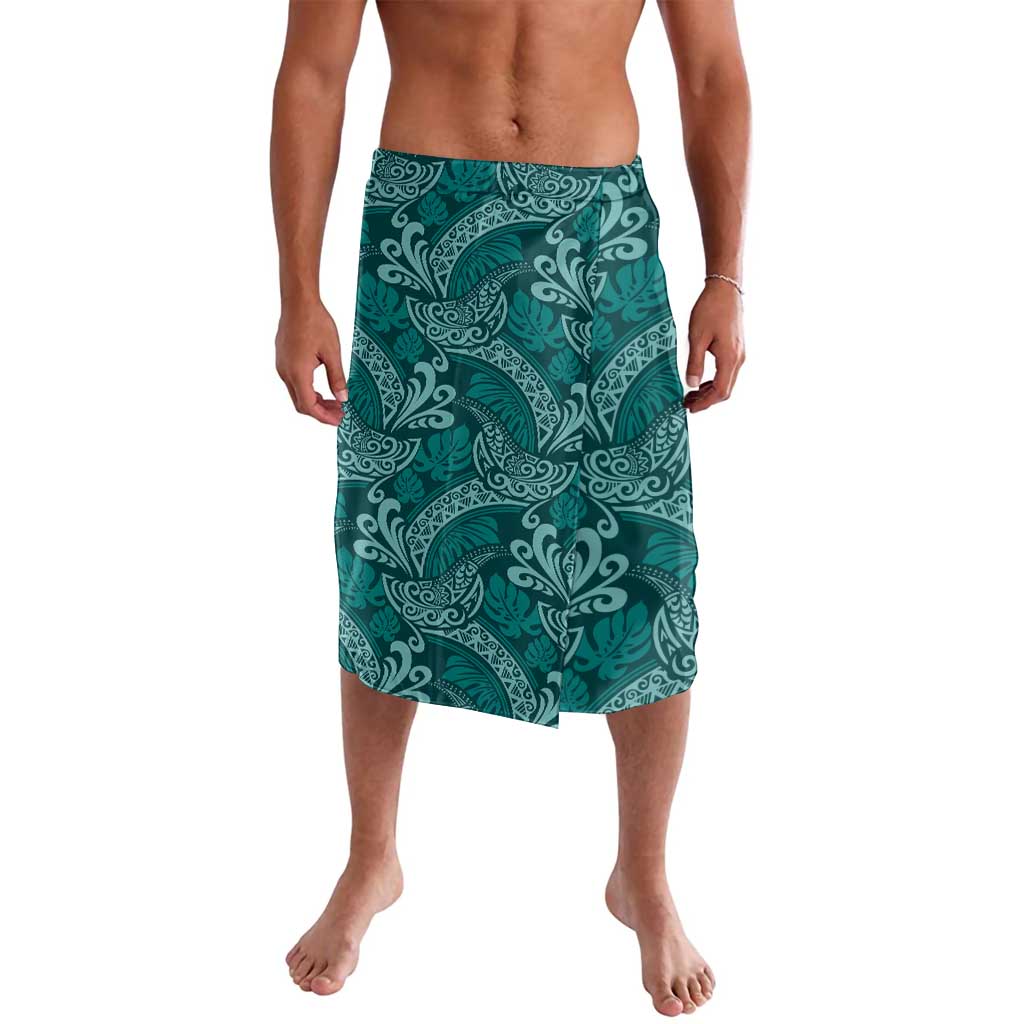 Teal Monstera Lavalava Polynesian Tribal Pattern - Polynesian Pride