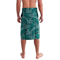 Teal Monstera Lavalava Polynesian Tribal Pattern - Polynesian Pride