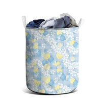 Anthurium Plumeria Lei Pastel Laundry Basket Blue Hawaiian Splendid Palaka