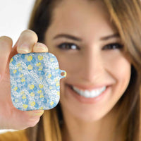 Anthurium Plumeria Lei Pastel AirPods Case Blue Hawaiian Splendid Palaka LT01 - Polynesian Pride