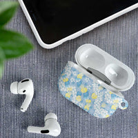 Anthurium Plumeria Lei Pastel AirPods Case Blue Hawaiian Splendid Palaka LT01 - Polynesian Pride