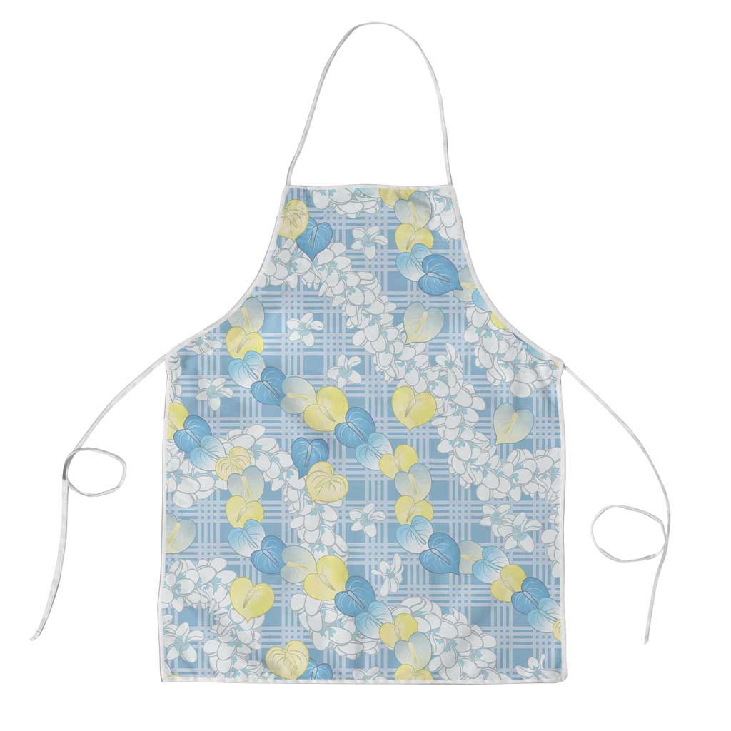 Anthurium Plumeria Lei Pastel Apron Blue Hawaiian Splendid Palaka