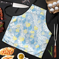 Anthurium Plumeria Lei Pastel Apron Blue Hawaiian Splendid Palaka