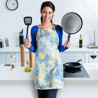 Anthurium Plumeria Lei Pastel Apron Blue Hawaiian Splendid Palaka