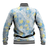 Anthurium Plumeria Lei Pastel Baseball Jacket Blue Hawaiian Splendid Palaka