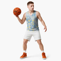Anthurium Plumeria Lei Pastel Basketball Jersey Blue Hawaiian Splendid Palaka LT01 - Polynesian Pride